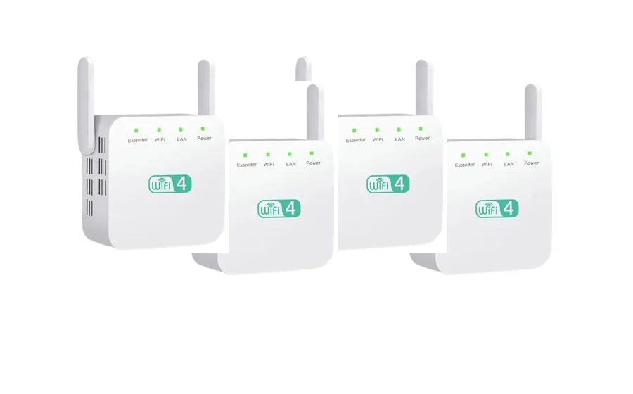 Four NetBoost Pro WiFi extenders